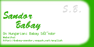sandor babay business card